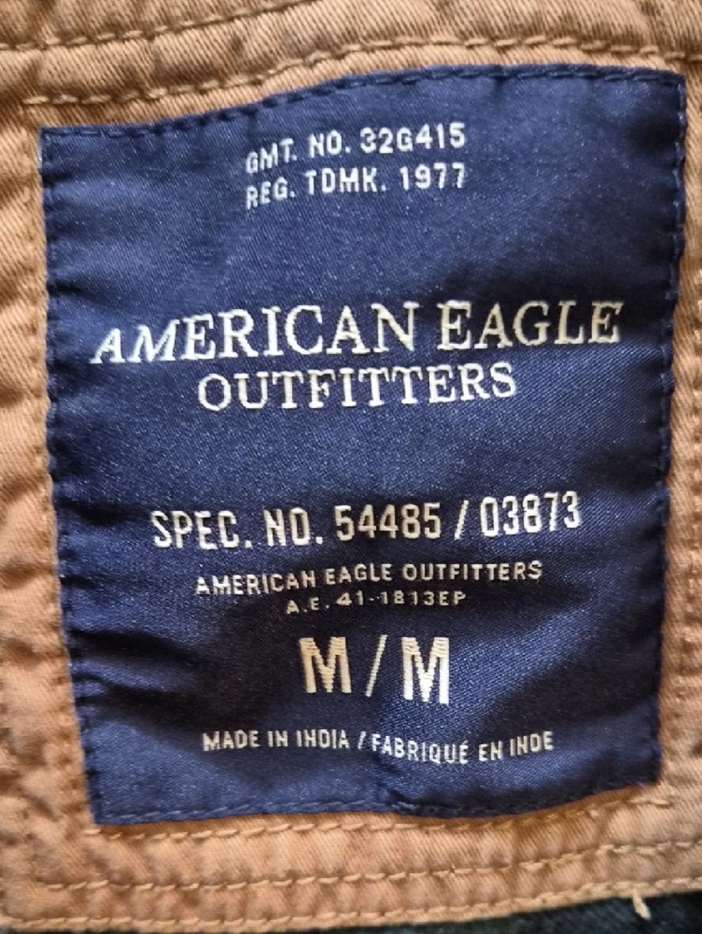 American Eagle Outfitters Tan Men's Field Jacket with Plaid Lining - Picture 2 of 7